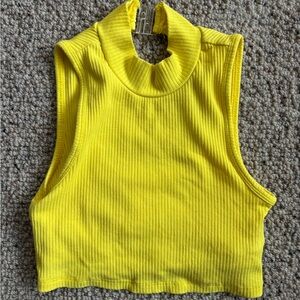 TIGER Friday Mock neck Crop Top- bright yellow- child size large